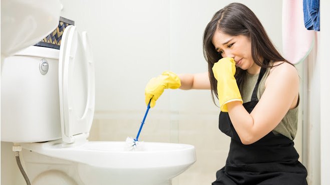 bathroom sink smells like perm